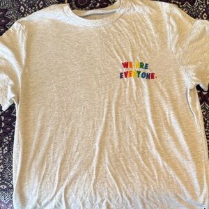 Primark Gray Tee with Colorful Text
